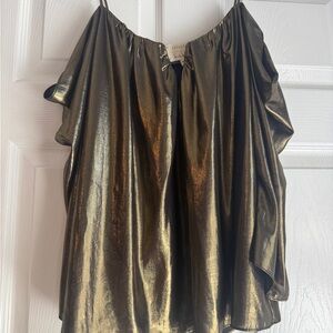 Elegant Metallic Off-Shoulder Blouse